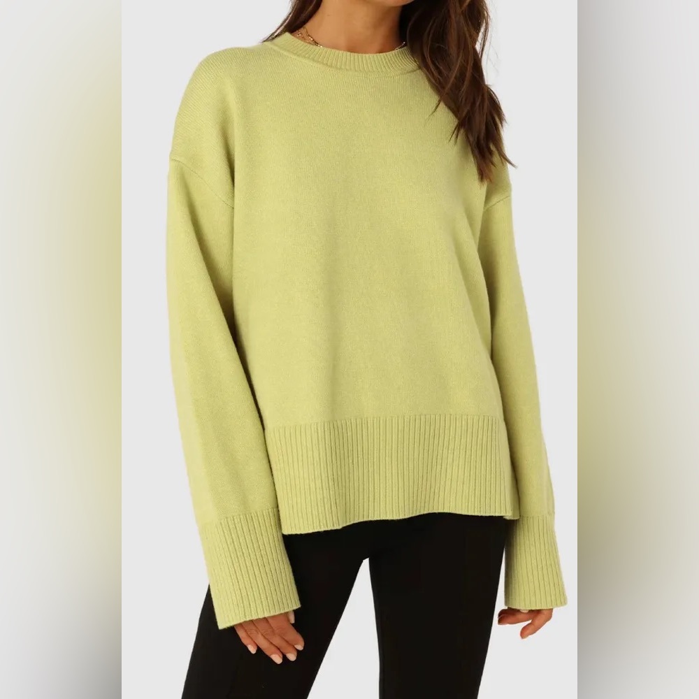 Madison Light Green Crew Neck Sweater